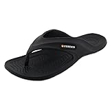 Vertico - Rubber Shower Flip Flops | Quick Dry, Lightweight Protection Sandals - Black (10 US)