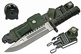 SZCO Supplies 13' M-9 Bayonet Military Style Tactical Saw Back Knife,Green/Black