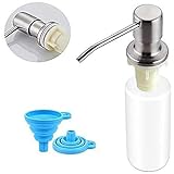 Soap Dispenser for Kitchen Sink (Brushed Nickel),Built in Design Sink Soap Dispenser, Refill from The Top, Stainless Steel Kitchen Soap Pump with 10 fl.oz Bottle (300ml)