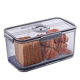 Gifhomfix Bread Box Airtight Bread Boxes for Kitchen Counter, Time Recording Bread Storage Container with Lid, Bread Holder for Homemade Bread, Toast, Bagel, Donut and Cookies