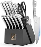 Knife Set - imarku Knife Sets for Kitchen with Block, 14PCS High Carbon Stainless Steel Kitchen Knife Set, Dishwasher Safe Knife Block Set with Ergonomic Handle, Best Ideal Gifts