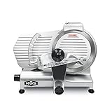 KWS Commercial 320W Electric Meat Slicer 10' Frozen Meat Deli Slicer Coffee Shop/restaurant and Home Use Low Noises (Stainless Steel Blade - Silver)