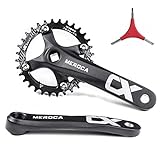 Cyclon Single Speed Square Taper Crankset, 170mm Mountain Bike Crankset with 104BCD 32T/34T/36T/38T Narrow Wide Tooth Round Black Chainring, Replacement for Bicycle Crank Arm Set MTB Crankset