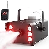Smoke Machine, Theefun 2500CFM Fog Machine with Wireless Remote Control, 6 Stage LED Lights 450W Halloween Fog Machine with 7 Colors & Strobe Effect for Wedding Party and Stage Effect