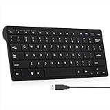 CUQI Mini Keyboard, Small Wired Keyboard 78 Silent Scissor Keys, USB Interface Compact Keyboard for Android, iOS, Windows PC, Laptop, Raspberry Pi, Windows 10/8/7