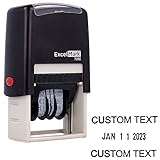 ExcelMark Large Custom Self Inking Date Stamp - 2 Lines of Custom Text Black