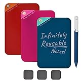 Boogie Board VersaNotes Starter Pack, Reusable 3-Pack 4x6 Dry-Erase and Sticky Note Alternative for Home and Office, Includes 3 VersaNotes, Magnetic Mounting Plates, Instant Erase, and VersaPen Stylus