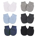 6 Pairs Baby Mittens No Scratch Mittens Infant Soft Gloves Mittens for 0-6 Months Boys Girls