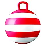 Hedstrom Red Striped Hopper Ball, Kid's Ride-On Toy, Bouncy Hopping Ball with Handle - 15 Inch (55-1461RED-A)