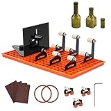 Glass Bottle Cutter Kit, FIXM DIY Glass Cutter for Bottles with Grid Baseboard and Adjustable Baffle Design, Complete Set of Bottle Cutter & Glass Cutter for Square and Round Bottle