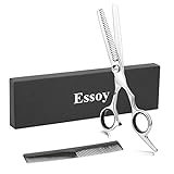 Essoy Professional Thinning Shears Hair Cutting Teeth Scissors(6.5-Inches),Stainless Steel Haircut Scissor with Fine Adjustment Screw for Home Salon,Barber Hairdressing Scissor for Women Men Kids