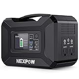 NEXPOW Portable Power Station, 296Wh 80000mAh Solar Generator 110V/300W (Peak 500W) 2 AC Outlet/4 USB Ports/2 DC Ports/QC 3.0 PD Ports for iPhone 12 Backup Battery Power Supply for CPAP Outdoor Camp