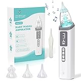 Odies Nasal Aspirator for Baby,Baby Nasal Aspirator,Rechargeable Electric Nose Suction for Baby 3 Levels Suction Adjustable,Automatic Nose Cleaner for Toddlers with 10 Soothing Music&7 Light&3 Tips