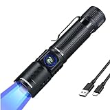 DARKBEAM UV 365nm Flashlight Black Light LED, Ultraviolet Flashlights, Rechargeable USB-C Woods Lamp, Focusable Water Resistant for Pet Urine Detection and Banknote Verification