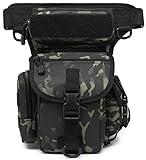 ATBP Tactical Drop Leg Pouch Bag Thigh Bag Pack Military Waist Bag Pack For Motorcycle Racing Bike Cycling Hiking horse Riding (Black Camo)