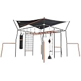 Vuly XL Quest Monkey Bar Jungle Gym Outdoor Kids Backyard Playset with Punching Ball, Rings, Ropes, Flying Fox, Boxing Bag, and XL Quest Shade Cover