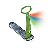 The Original LED Ski Skooter, Fold-up Snowboard Kick-Scooter for Use on Snow & Grass, Snow Sled, Winter Toys (Green)