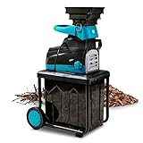G Garden Wood Chipper Electric Quiet Silent 1.5-1.7 Inch Max Branch Capacity 14.5-Amp 1800Watt 120VAC 17:1 Reduction Ratio with 40L Collection Bin use for Fire Prevention Building and Firebreaks