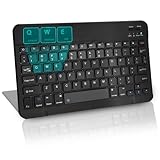 seashot Portable Bluetooth Keyboard Ultimate Compatibility Rechargeability, Tailored for iPad, iOS, Windows Android Devices, Fingerboard Black 10inch.