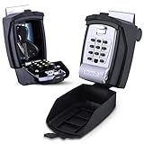 KeyGuard SL-591 Car Window Punch Button Lock Box, Black- Portable Key Storage Vault LockBox Fits Fobs, Credit Cards/IDs + | Rideshare Keypad Safe Box, with Protective Cover, All-Weather Protection