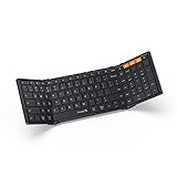 ProtoArc Foldable Bluetooth Keyboard, XK01 Folding Wireless Portable Keyboard with Numeric Keypad, Full-Size Travel Keyboard for Windows iOS Android Tablet Smartphone Laptop PC, Black