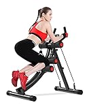 KESHWELL Ab Machine,Abs Workout Equipment for Home Gym,Whole Body Workout Waist Trainer for Women&Men,Adjustable Abdominal Cruncher,Foldable Core Abs Exercise Machine with Resistance Bands&LCD Display