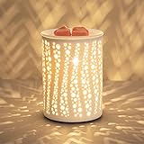 PALANCHY Wax Melt Warmer Ceramic Oil Burner Electric Candle Wax Warmer Burner Melter Fragrance Warmer for Home Office Bedroom Aromatherapy Gift & Decor 2 Bulbs Included Gift Box Packaged