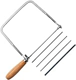KAKURI Coping Saw Coping Frame and 5 Replacement Blades Set (Woodworking, Wood Board, Plastic, and Metal Cutting Blade)