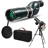 MoreiH Spotting Scopes 60MM 20-60X High Definition Waterproof Spotter Scope for Hunting Target Shooting Long-Range Wildlife Viewing and Bird Watching with Tripod, Phone Adapter, and Carrying Bag