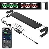 GLOWRIUM Smart Aquarium Light,App with Bluetooth + WiFi Dual Control,Multi-Zone Spectrum and Brightness Adjust for Freshwater Fish Tank,Anti-Drop with Real Time Water TemperatureSensor(12-17 in)