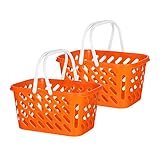 TOYANDONA 2pcs Shopping Basket Toys, Kids Grocery Basket with Handle for Kids Pretend Play Grocery Basket Toys