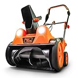 SuperHandy Electric Snow Thrower Walk-Behind Blower Corded AC 120V 15A 18 x 10 Inch Clearing Path 25 Feet Throwing Distance 720 lbs/Min LED Headlights for Driveway Walking Path Yards