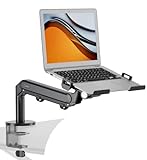 MPK Laptop Arm Mount for Desk,Adjustable Height Gas Spring Laptop Stand Clamp for Standing Desk Converter and Side Table Laptop Desk,Extra Laptop Tray Fits 12-17' Laptops/Notebook