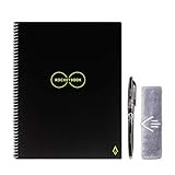 Rocketbook Smart Reusable Notebook - Dot-Grid Eco-Friendly Notebook with 1 Pilot Frixion Pen & 1 Microfiber Cloth Included - Infinity Black Cover, Executive Size (6' x 8.8')
