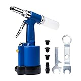 INPANOLS Pneumatic Pop Rivet Gun Hydraulic Air Rivet Tool Kit with 3/32-inch 1/8-inch 5/32-inch 3/16-inch Nosepieces
