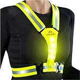 AVANTO LED Reflective Vest, Original, USB-C Rechargeable Running Reflective Gear, Running Lights for Runners, High Visibility Gear, Dog Walking Safety Vests