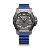 Victorinox Men's I.N.O.X. Titanium Swiss-Quartz Watch with Rubber Strap, Blue, 21 (Model: 241759)