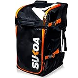 Ski Boot Bag Backpack 50L - Snowboard & Ski Boots, Helmet Travel Bag for Flying Air Travel - Ergonomic Skiing Gear Accessories (Gloves, Jacket, Goggles) Carrier Luggage with Adjustable Straps