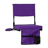 JST GAMEZ Stadium Seat for Bleachers with Back Support Bleacher Seat Stadium Seating for Bleachers Stadium Chair Includes Shoulder Straps Carry Handle and Cup Holder Choose Your Style, Dark Purple