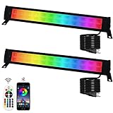 2 Pack 50W RGB Wall Washer Light, Indmird Stage Wash Light Bar, RGB Light Bar, Warm 3000K & 16 Million Colors&Timing& Music Sync, for Commercial Lighting, Birthday Party, Garden Lighting, Wall Display