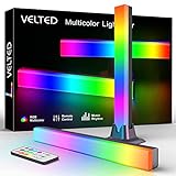 velted RGB Light Bar, Music Sync RGB IC LED Lights Bars, USB Powered Ambient Lighting, Remote Control Color Changing Gaming TV Backlight, 8 Dynamic Modes for PC Room Monitor Desk