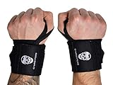 Gymreapers Weightlifting Wrist Wraps (Competition Grade) 18' Professional Quality Wrist Support with Heavy Duty Thumb Loop - Best Wrap for Powerlifting, Strength Training, Bodybuilding(Black,18')