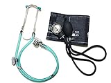 Elite Medical Instruments EBE-340 Clear Sea Frost Sprague Rappaport Stethoscope and Black Blood Pressure Kit