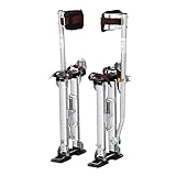 VEVOR Drywall Stilts, 18''-30'' Adjustable Aluminum Tool Stilts with Protective Knee Pads, Durable and Non-Slip Work Stilts for Sheetrock Painting, Walking, Taping, Silver