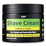 EJW Men's Shaving Cream - Hydrating with Shea Butter & Coconut Oil - Non-Foaming Formula for Soothing Post-Shave Comfort, Guards Against Irritation and Razor Burn (5.29oz)