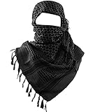 MAGNIVIT Cotton Keffiyeh Tactical Desert Scarf Wrap Shemagh Head Neck Arab Scarf Black