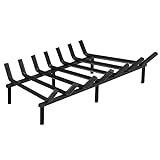 SINGLYFIRE Fireplace Grate 30 inch Solid Steel Fireplace Log Holder Fire Grate Wood Stove Holder Firewood Burning Rack for Outdoor Indoor Chimney Hearth