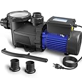 AQUASTRONG 2 HP In/Above Ground Dual Speed Pool Pump, 115V, 5186 GPH, High Flow, Powerful Self Priming Swimming Pool Pump with Filter Basket for Swimming Pool…