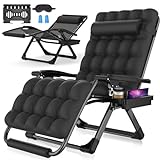 Suteck Oversized Zero Gravity Chair,33In XXL Lounge Chair w/Removable Cushion&Headrest, Reclining Camping Chair w/Upgraded Lock and Footrest, Reclining Patio Chairs Recliner for Indoor Outdoor,500LBS