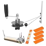 Chainsaw Mill Winch Kit for Chain Saw Milling - Efficient Chainsaw Accessories with Lever Arm, Perfectly Balances the Saw Mill, Easier and Smoother (Winch Kit + 4 Tree Felling Wedges)